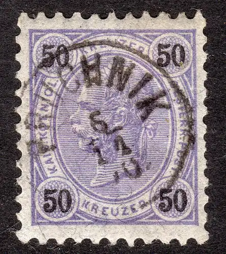 Österreich, 50 Kr. m. zentr. Galizien Fingerhut Stpl. PRUCHNIK