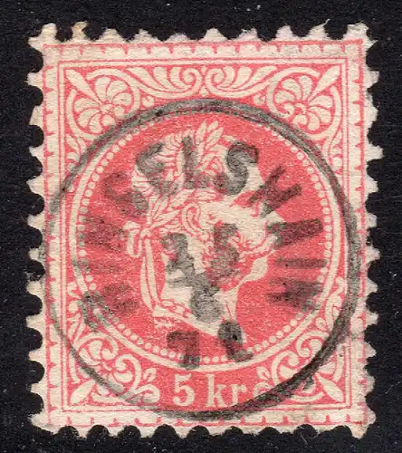 Österreich, 5 Kr. m. zentr. Böhmen-Fingerhutstpl. RINGELSHAIN