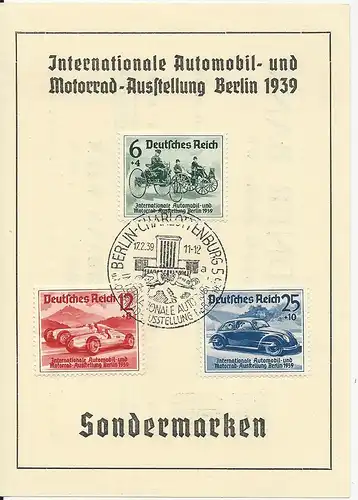 DR 686-8, Int. Auto- u. Motorrad-Ausstellung, alle 3 Werte auf FDC Sonderkarte