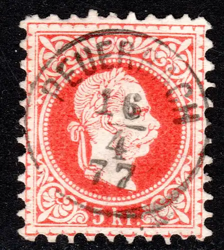 Österreich, PEUERBACH, klarer Oberösterreich-K1 zentr. auf 5 Kr. rot.