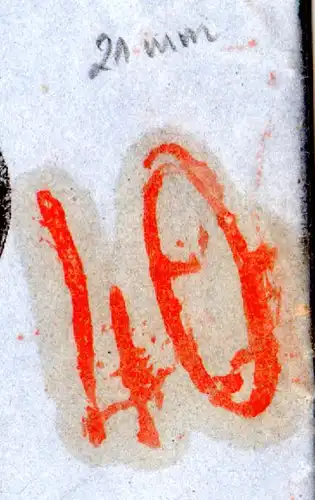 Schweiz 1865, roter Portostpl. "40" (gr. Type) auf Brief v. DIJON, Frankreich 