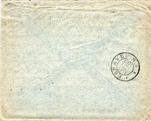 Dänemark 1905, 20 öre auf Vordruck Brief n. Eupatoria, Krim, Russland