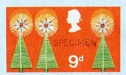 GB LF 22, 9d Weihnachten 1968 Aerogramm m. Aufdruck SPECIMEN