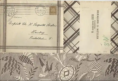 DR 1926, illustrierte Werbung Reklame Falt Drucksache v. Hamburg. #S394