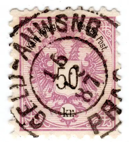 Österreich, 50 Kr. m. zentr. Stpl. GELDANWEISUNG PRAG