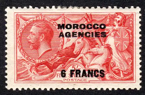 Marokko, Britisch Morocco Agencies Nr. 219, ungebr. 6 Fr./5 S.