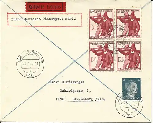 DR 1944, Eilboten Brief v. Görz Dt. Dienstpost Adria