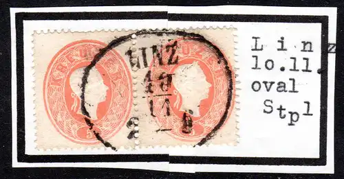 Österreich, Paar 5 Kr. m. zentrischem Oberösterreich-Ovalstpl. LINZ