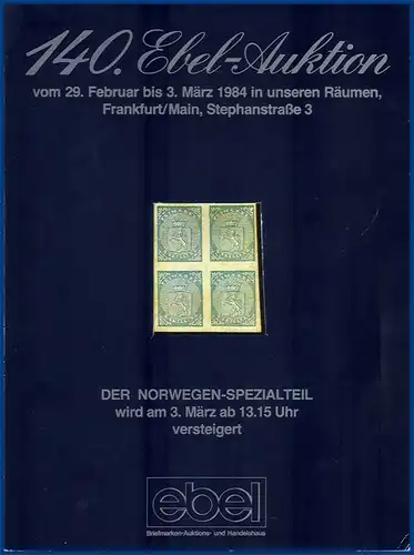 Norwegen, Per Fossum-Auktion 1984, kompl. Katalog mit Abbildungen. #S35