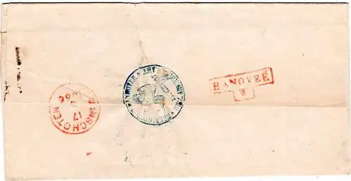 Hannover 1866, K2 ASCHENDORF auf Dienst Brief n. Bellingwolde, NL. 