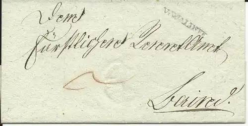 Württemberg, L1 V. WALDSEE klar Amts Brief 