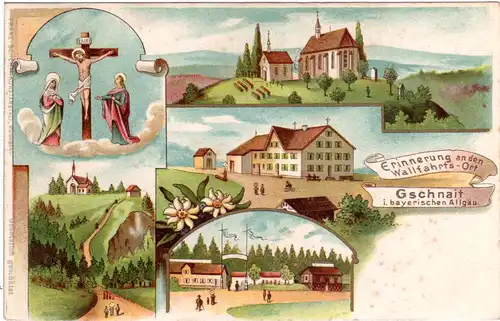 Bayern 1903, Posthilfstelle MAIERHOF Taxe Waltenhofen auf Gschnait Litho-AK 