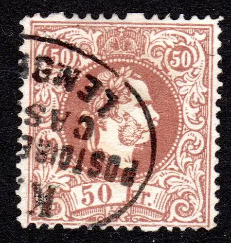 Österreich, 50 Kr. grober Druck m. Ovalstpl. v. Lemberg