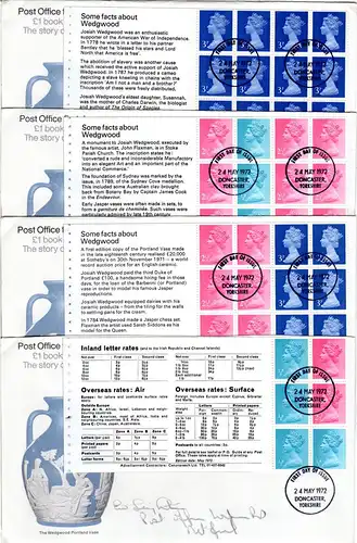 GB MHB 73-76 kpl. m. Anhängsel auf 4 FDC v. Doncaster.