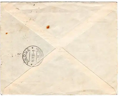 Brasilien 1935, Paar 700 R. auf Einschreiben Brief v. Sao Paulo n. Liechtenstein