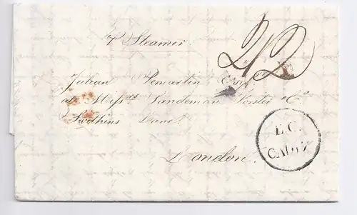 Spanien GB 1844, brit. consular office "B.C.CADIZ", Porto Brief n. London. #193