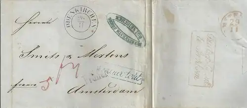 Preussen, K2 Odenkirchen auf Franco Brief m. div. Stempeln n. NL. #2420