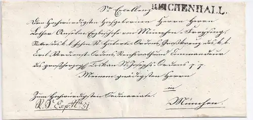 Bayern 1840, datierter Bischofsbrief (Lothar Anselm) m. L1 Reichenhall. #160