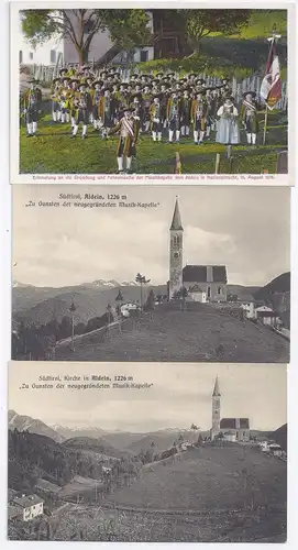 Italien, Aldein Aldino, Südtirol, 3 AK Fahnenweihe u. zugunst. Musikkapelle.#960