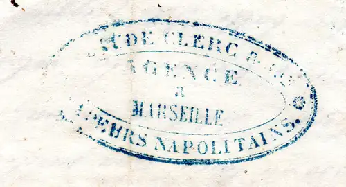 Italien Sizilien 1846, Brief v. Messina über Marseille forwarding agent n. Lyon