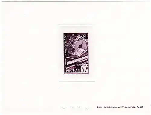 Marokko Mi. Nr. 309, Épreuve Luxe 3+7 Fr. Les Reliures