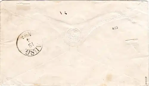 DR 1874, TÜRKISMÜHLE, hds. Entwertung auf 1 Gr. Ganzsache Brief n. Birkenfeld.