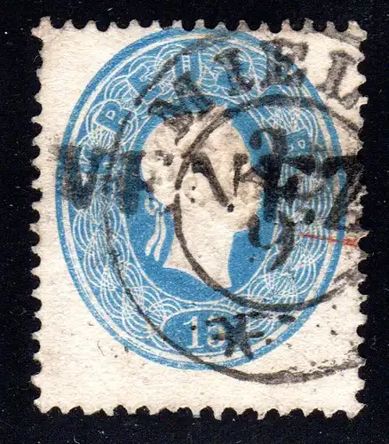 Österreich, 15 Kr. m. Doppelentwertung, Galizien-K2 MIELEC u. L1 VENEZIA