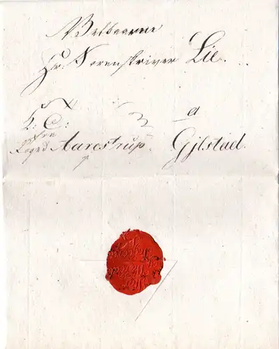 Norwegen 1821, portofreier Dienstbrief v. Stör- og Waerdals Fogdecontoir