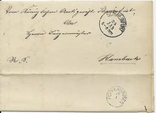 Bayern 1883, kl. K1 POPPENHAUSEN rücks. auf Brief v. Schweinfurt n. Hambach #578