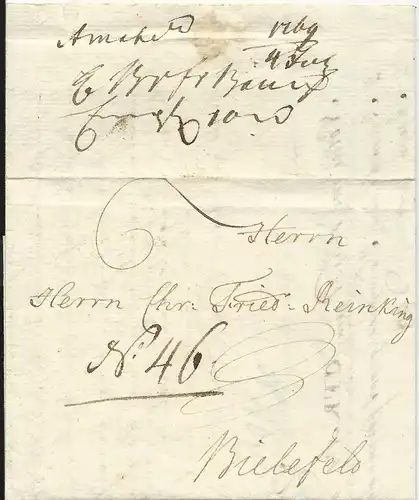 NL 1769, früher Brief v. Amsterdam nach Bielefeld, Preussen. #275