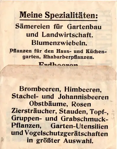 Schweiz 1921, 5 C. Privat Ganzsache Streifband m. Gärtnerei Abb. v. RÜTI