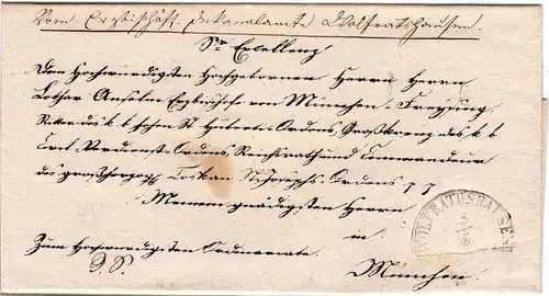 Bayern 1844, HKS WOLFRATSHAUSEN auf Bischofs Brief an Lothar Anselm, München