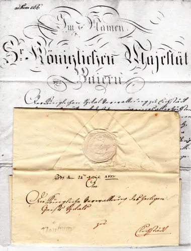 Bayern 1807, Schreibschrift-L1 NEUBURG auf Brief n. Eichstädt
