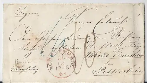 NL 1863, Porto Brief v. S´Gravenhage n. Markt Einersheim Bayern. #S148