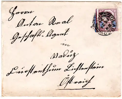 GB 1894, 5d on cover from Glasgow to Vaduz Liechtenstein. Unusual destination!