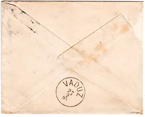 GB 1894, 5d on cover from Glasgow to Vaduz Liechtenstein. Unusual destination!