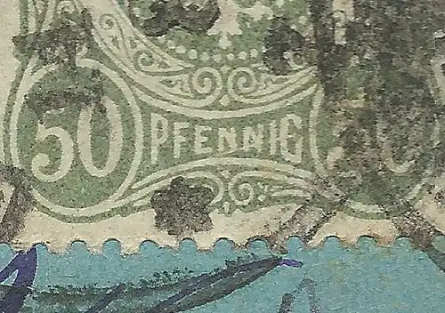 DR 1888, 50 Pf. m. PLATTENFEHLER auf Paketkarte v. Chemnitz n. Dänemark. #2587