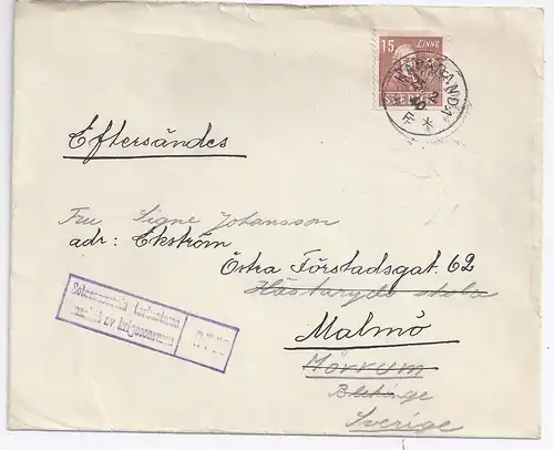 Schweden 1940, Freiwilligen Feldpost Zensur Brief v. Finnland Winterkrieg. #1873
