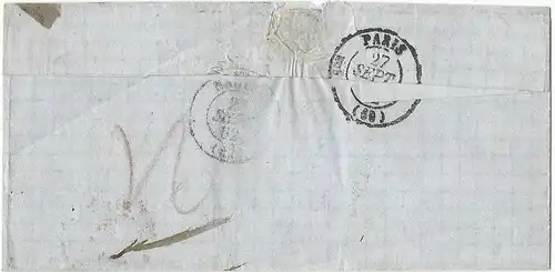 NL Indien 1862, Batavia Franco auf Brief via Suez m. Frankreich Porto Stpl. "8"