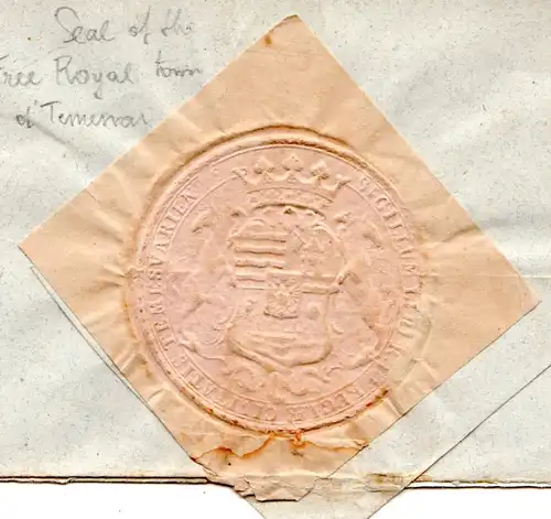 Österreich 1842, L2 TEMESVAR auf schön gesiegeltem Brief n. Esseg, Kroatien