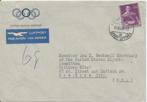 Offizieller Umschlag an US Olympic Committee Secretary s. Bushnell. #1264
