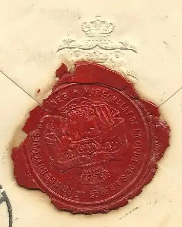 Griechenland 1899, Paar 25 C. auf Reko Brief m. royalem Siegel n. Dänemark