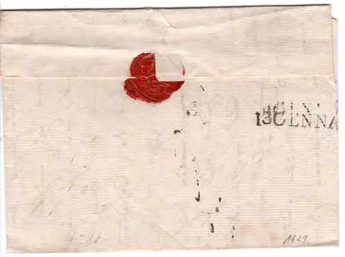 Preussen 1829, Grenzfranko Brief m. Adelsadresse v. Berlin n. Rom Italien