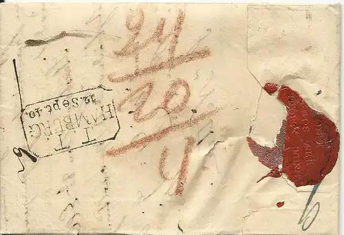 Baden 1840, Franko Brief m. interess. Judaika Inhalt v. L2 Mannheim n. Dänemark.