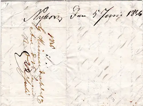 Preussen 1836, forwarder Brief aus Düsseldorf via Dänemark u. Aaland n. Finnland