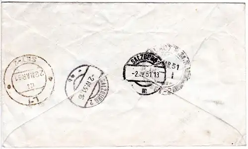 Pakistan 1951, 6+8 A. auf Brief m. interessantem 2sprachigem BY AIR MAIL-label