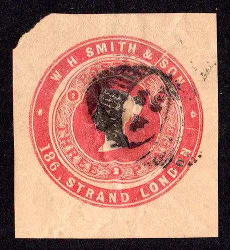 GB, 3d stationery envelope square cut with advertisement collar W.-H. Smith&Son