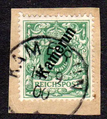 Kamerun 2, 5 Pf. auf Briefstück m. Stempel KAMERUN