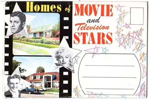 USA Schauspieler, Homes of Movie and TY Stars, Leporello Karte m. 13 Fotos