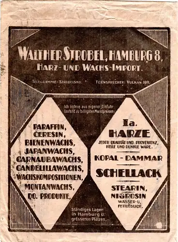 DR 1920, EF 10 Pf. Germania auf Reklame Umschlag v. Hamburg